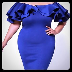 Fashion to figure blue body con dress. NWT